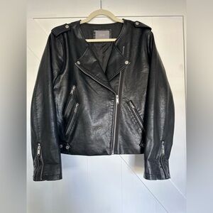 Faux leather moto jacket